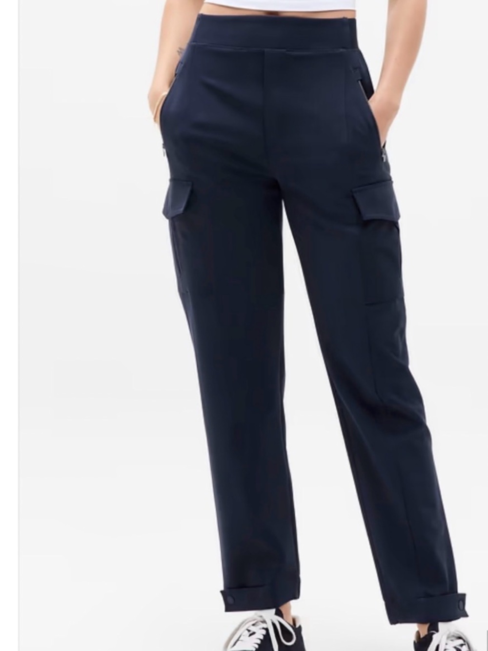 Athleta Endless High Rise Cargo Pant Navy 8